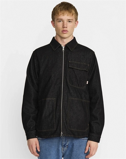 Revolution - Zipped Denim Worker Skjorte - Black